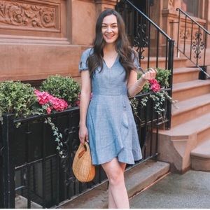 J Crew Chambray Faux Wrap Dress